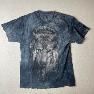 The Mountain Wolf Headphones Tie Dye T Shirt Adult Medium Granby Zoo